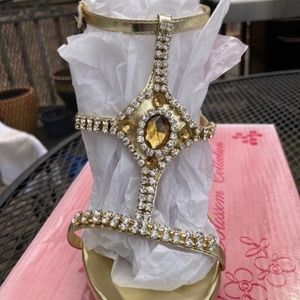 Gold metallic sandals